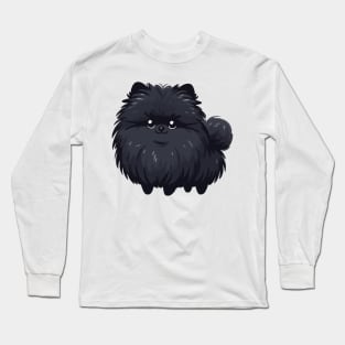 Cute Black Pomeranian Long Sleeve T-Shirt